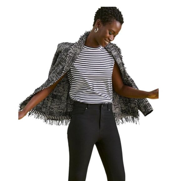 M.M. LaFleur The Alina T-Shirt Striped Pima Cotton Sleeveless XS Blue White Tank - Picture 1 of 6